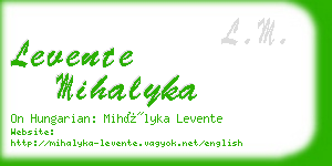 levente mihalyka business card